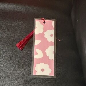 Floral Pink Bookmark with Tassel